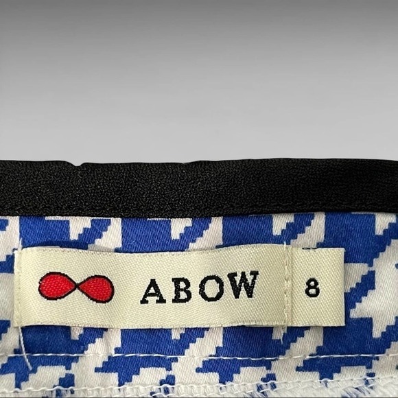 ABOW Hounds-tooth Zip Detail‎ Mini-Skirt-Blue and White - Picture 2 of 7